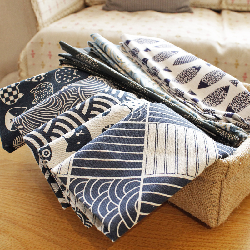 9 Style Japanese Decoration Kitchen Linen Dining Table Mat Heat Resistant Double Cloth Placemat for Table Protection