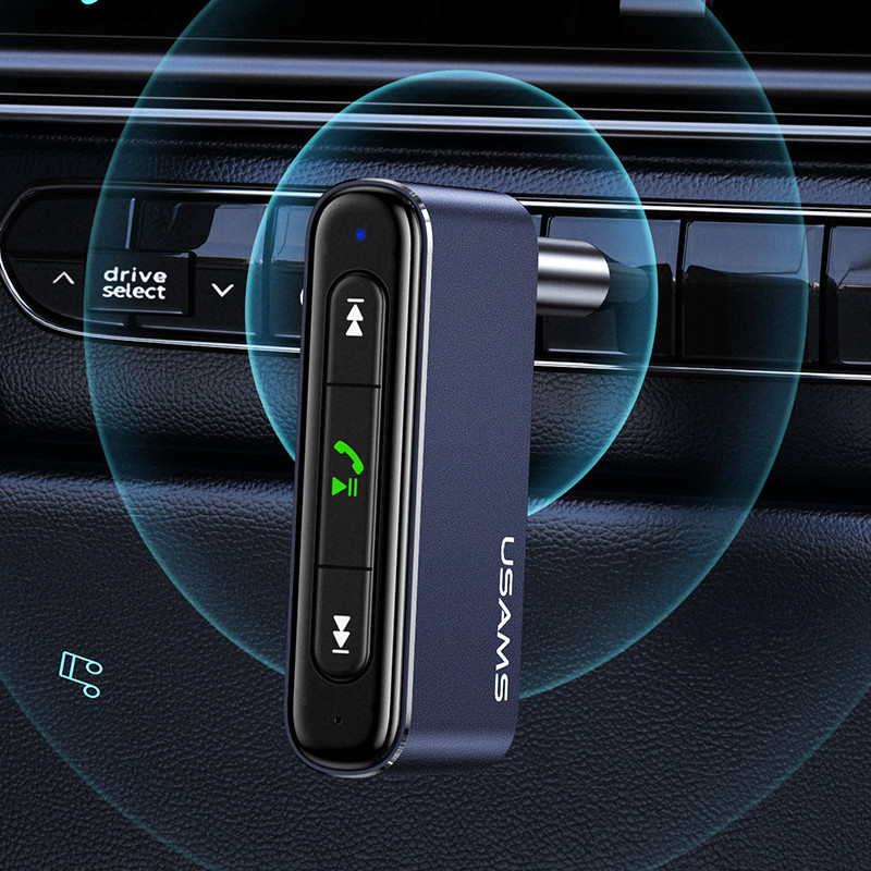 USAMS SJ519 Wireless 5.0 Aux Receiver Adapter Hands-Free Car Kits 3.5mm Audio Jack FM Transmitters