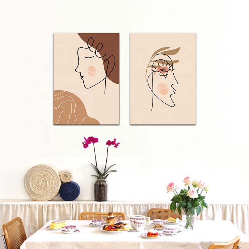 40x60cmx2 Unframed Nordic Poster Woman Body Abstract Line Canvas Morandi Wall Art Minimalist Print Painting