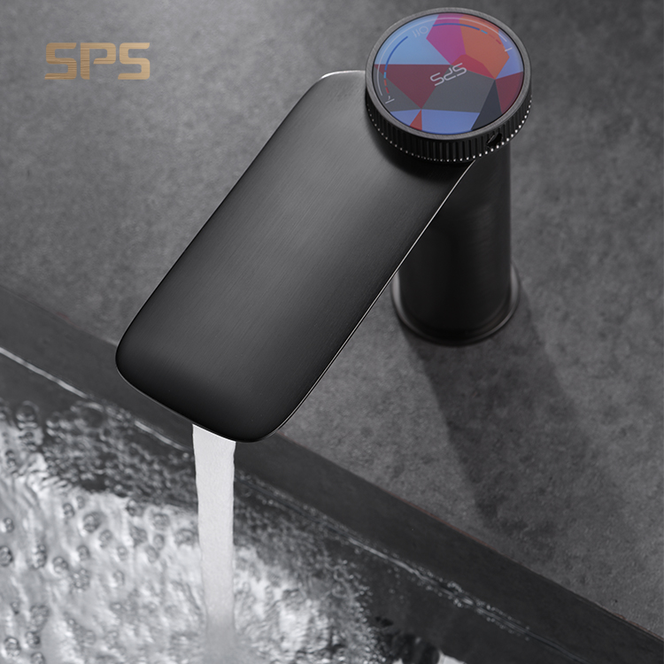 A2061 Creative Design Hotel Luxury Bathroom Sanitary Faucet Single Handle Black gold white Basin Brass Faucet Washbasin Faucet