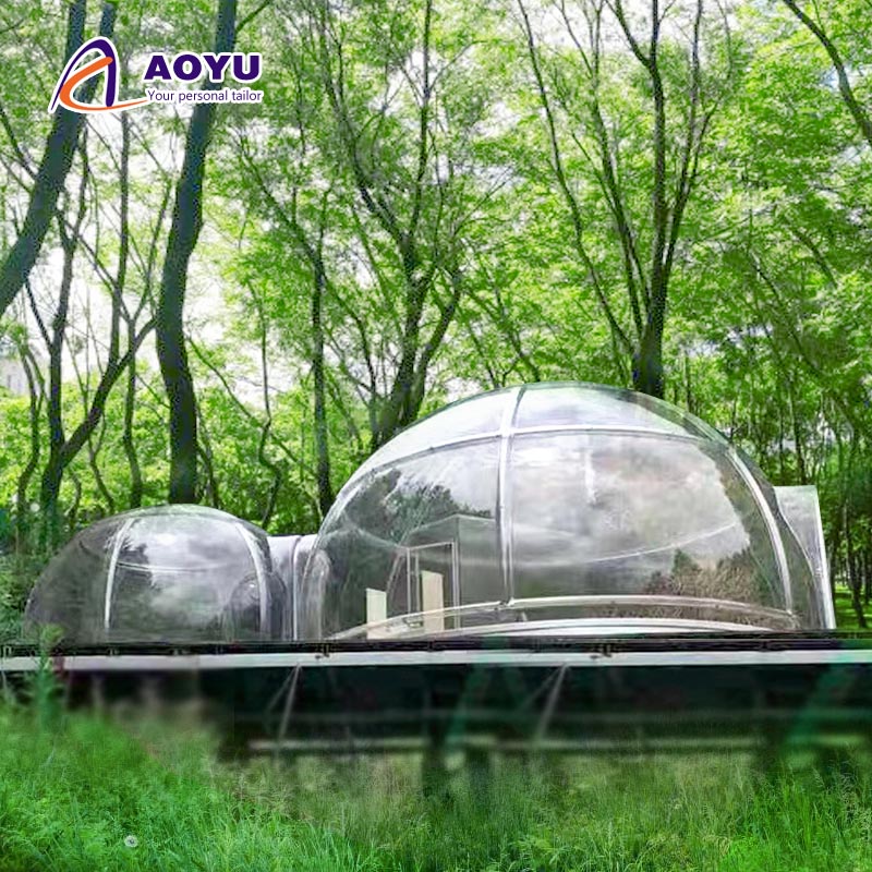 Прозрачная купольная палатка AOYU5M + 3M из поликарбоната, модульная Гибкая сращивающаяся палатка для глазков, роскошная прозрачная купольная палатка из пузырей для отеля, курорта