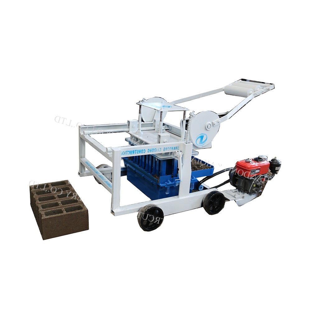 QTM4-40D Movable Mobile Diesel Engine Egg Laying Concrete Hollow Block Making Solid Moving Brick Making Machine Price For Sale
