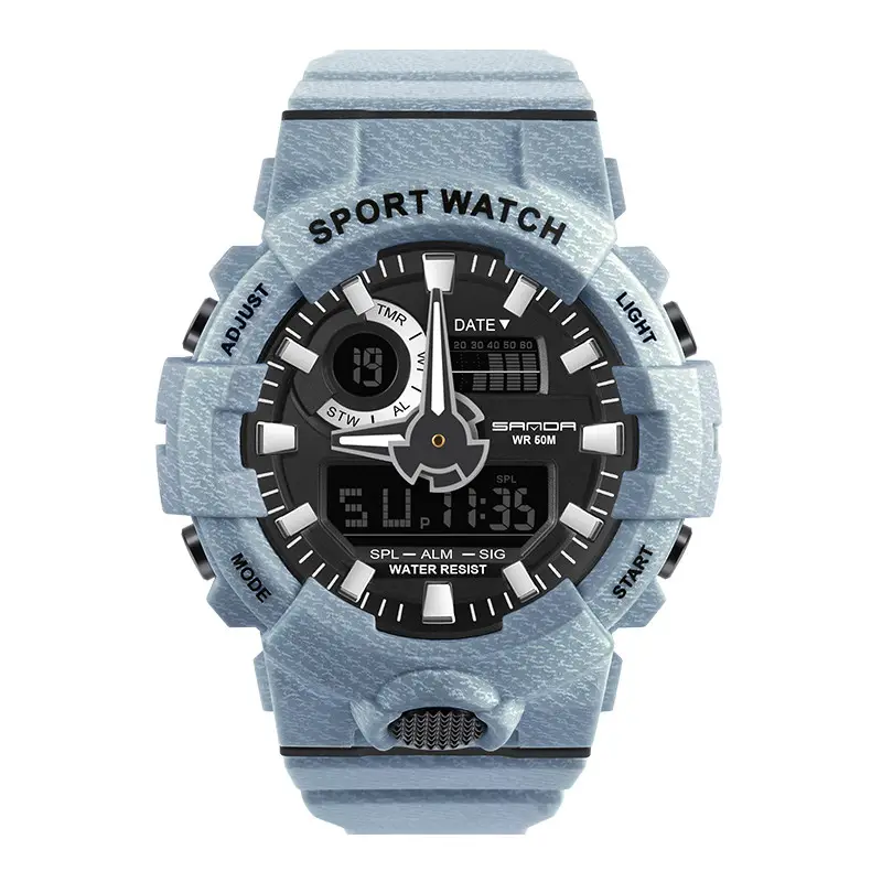 SANDA 3030 50M Waterproof Electronic Digital Watch Unisex Sports Wrist Watches Stopwatch Relojes Hombre