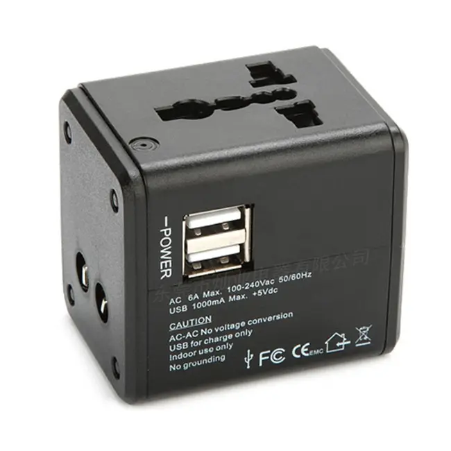 custom logo printing 5V 2.1A multi universal travel adapter with usb charger