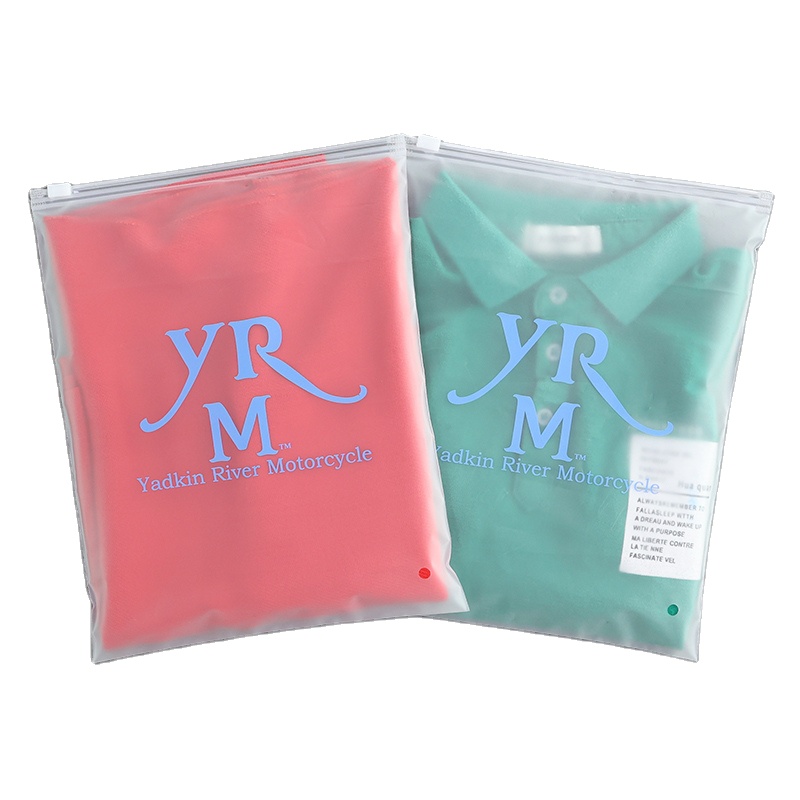 Waterproof frosted garment shoes clear bag with zipper PVC PE with clothing rectangle Zipper bag