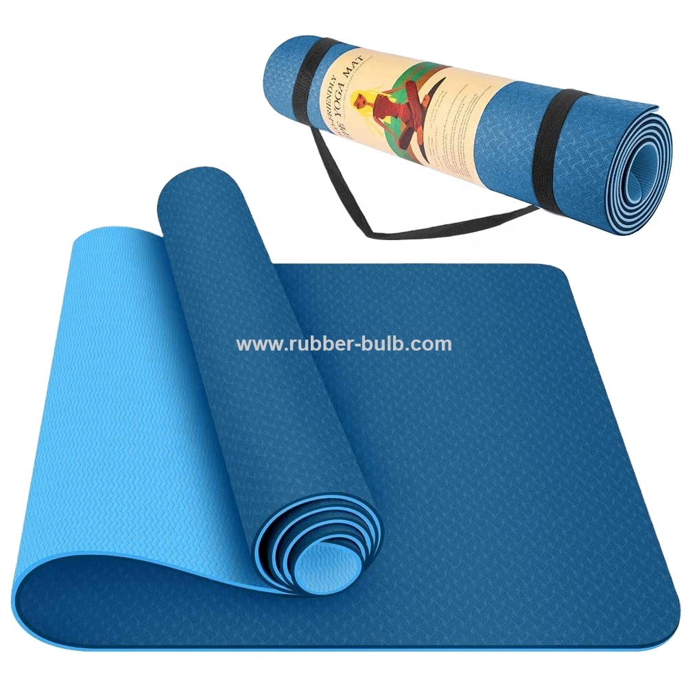 2021 Hot sell Non Slip Double Layer Eco Friendly TPE Yoga Mat, Yoga Pilates 6MM Textured Non Slip Surface Yoga Mats
