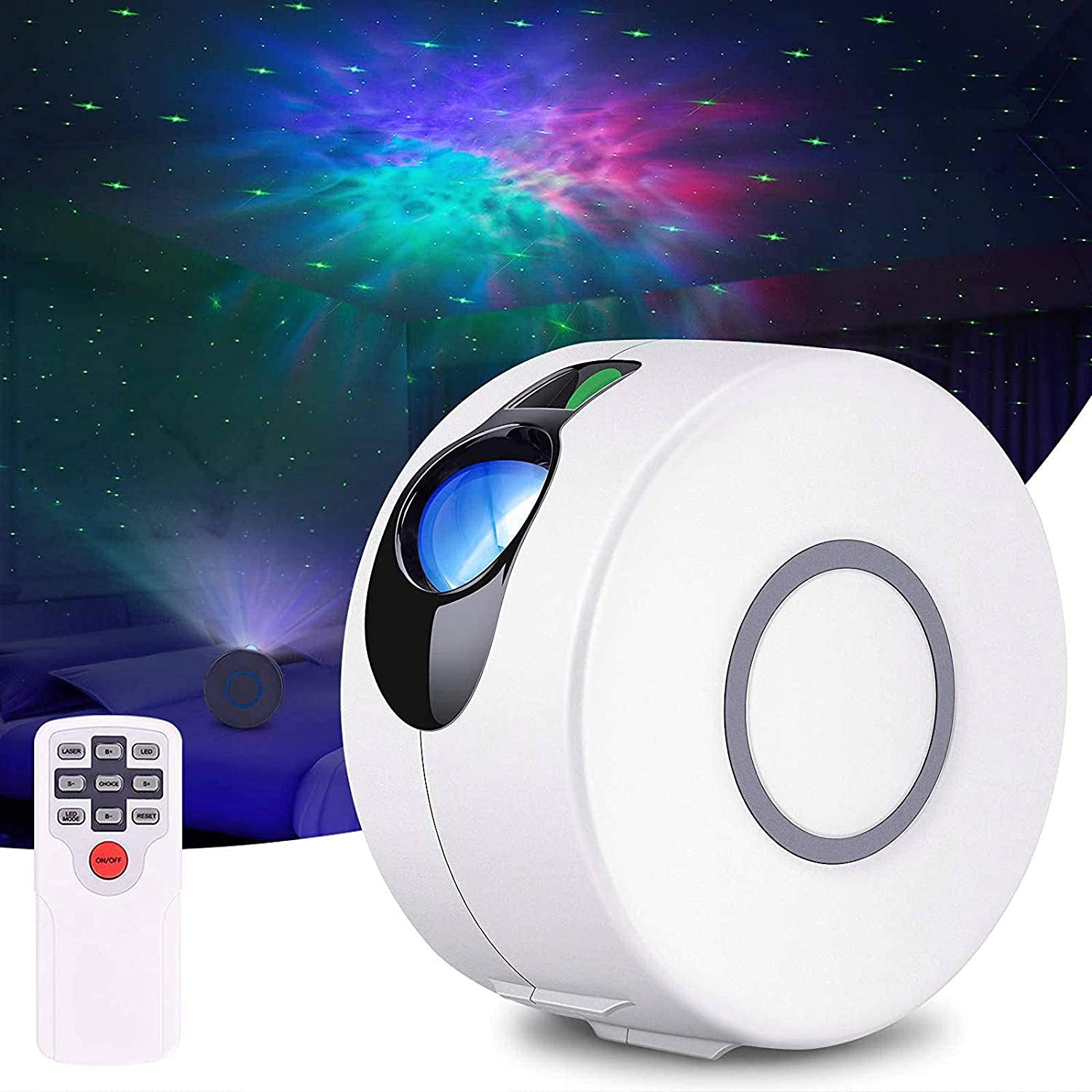 Star Projector, Galaxy Projector and Star Light Projector for Bedroom with LED Nebula Cloud/Moving Ocean Wave for Adult Kid Baby