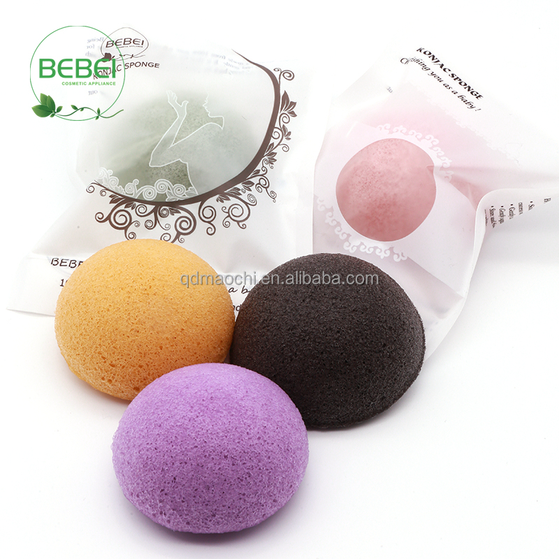 Hot Sale Facial Cleaning Sponge Body Cleaning Tool Natural Bamboo Charcoal Konjac Sponge For Sale