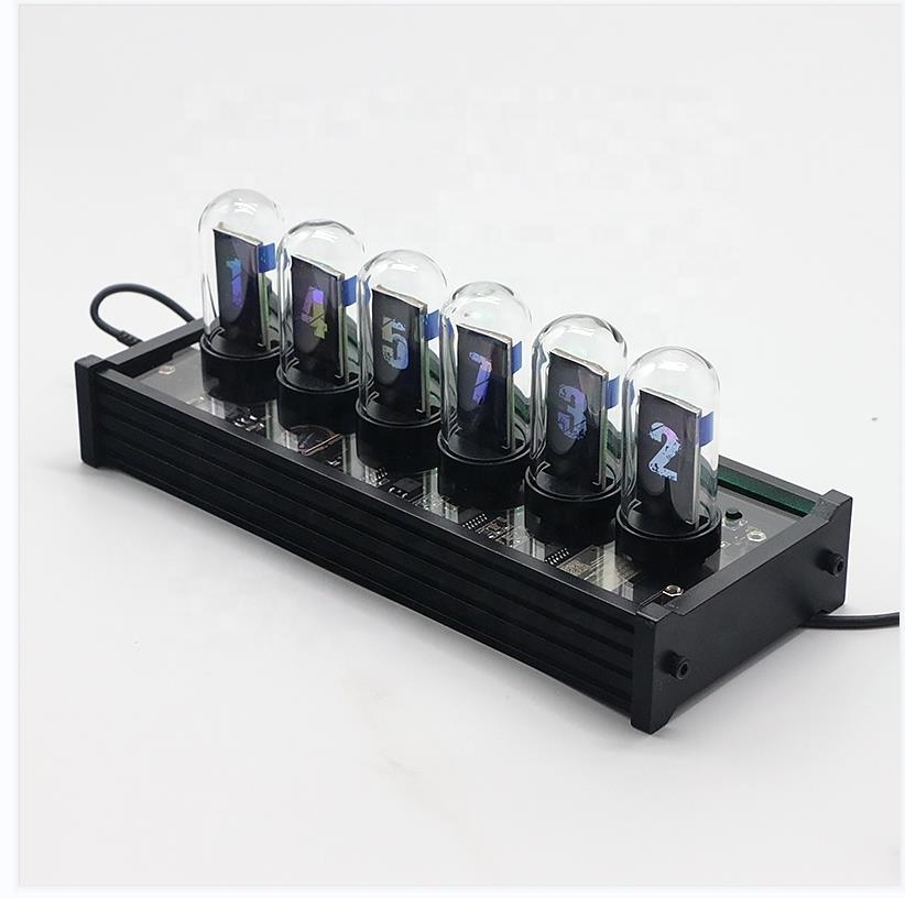 Светящиеся часы Nixie Tube, многофункциональные электронные цифровые настольные часы, часы с Ips дисплеем, современные часы Nixie