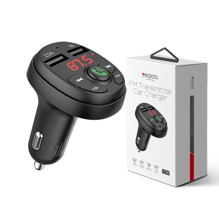 Yesido цифровой дисплей MP3-плеер fm-передатчик Bluetooth Usb двойное автомобильное зарядное устройство в наличии
