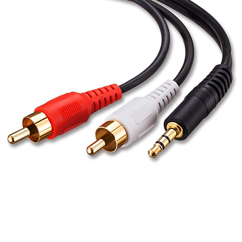 Аудиокабель 2RCA на 3,5 автомобильный аудиокабель для усилителя телефона динамика RCA 3,5 мм разъем штекер-штекер RCA AUX кабель