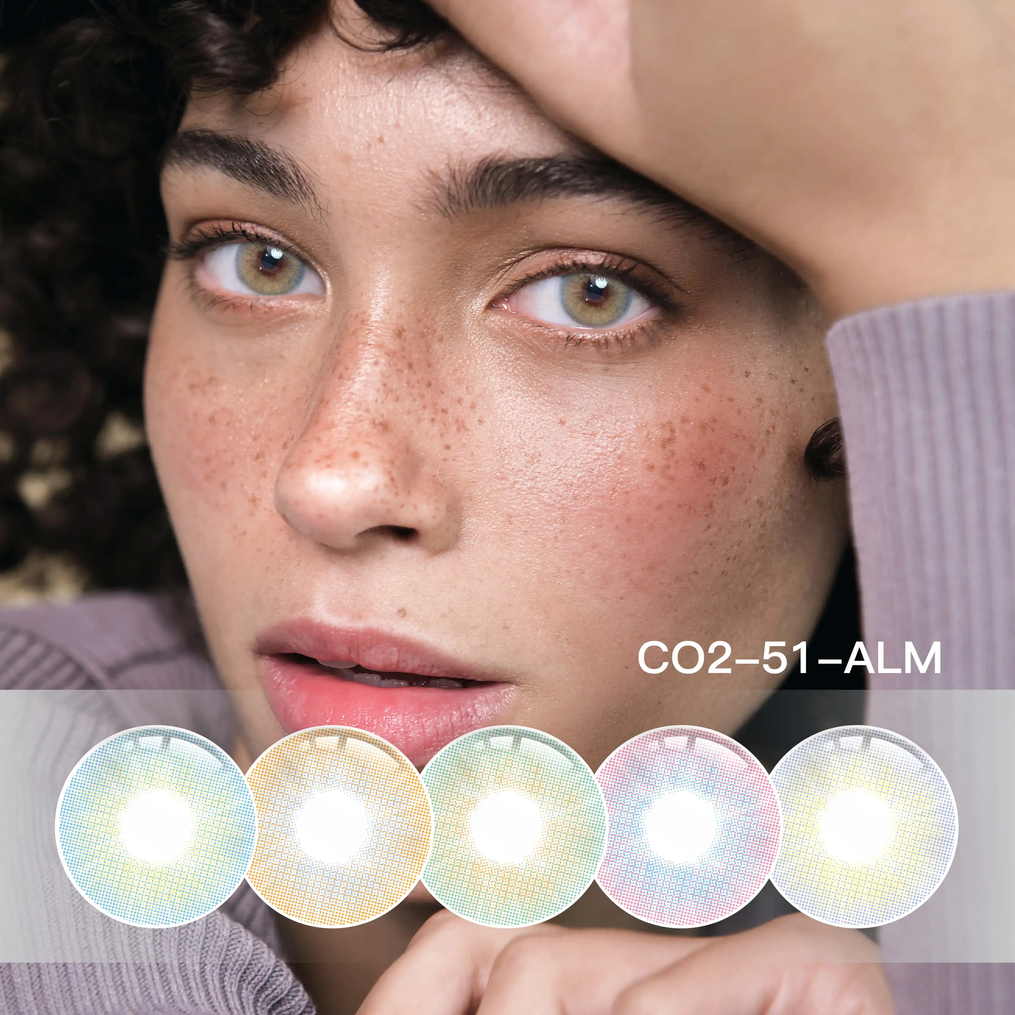 CO2-51-ALM Blue Color Lens Hot Selling Color Contact Lens Wholesale Price Monthly Contact New Arrival