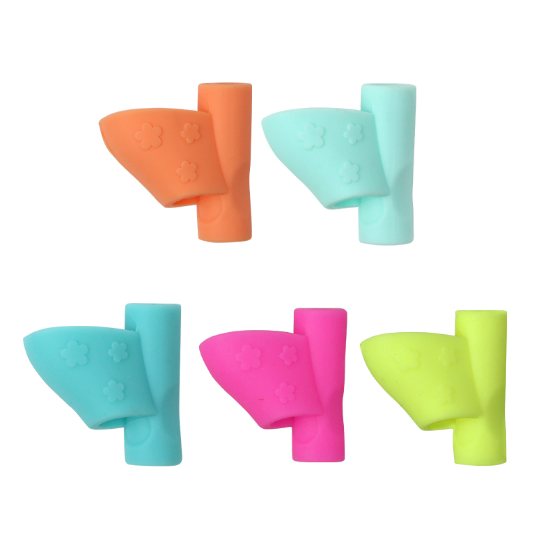Silicone pencil grip rubber pen grip for kids colorful Pen holder for students