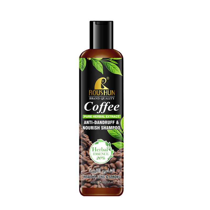 Шампунь Roushun Coffee для защиты от перхоти питает волосы