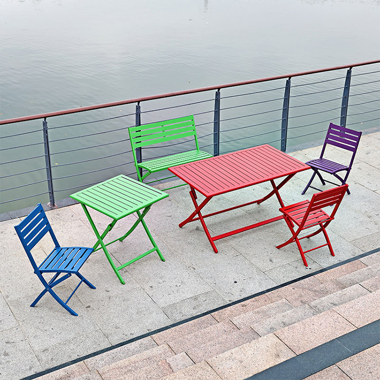 Uland Portable Aluminum Folding Balcony Outdoor Furniture Sets Cheap Bench Chairs For Small Balcony