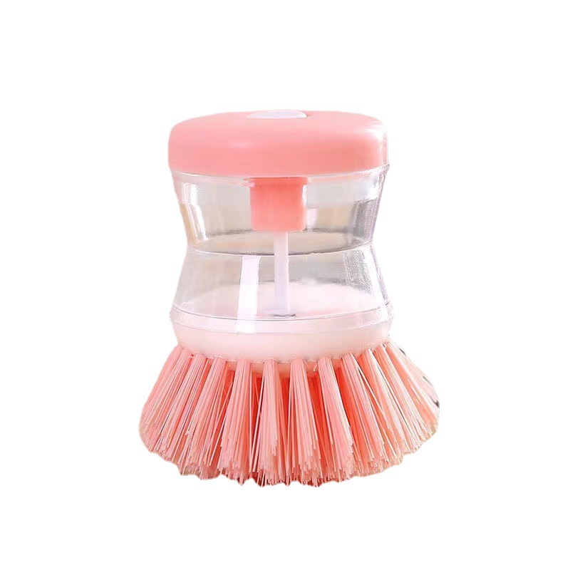 USSE Custom Soap Dispensing Palm Brush, Kitchen Brush for Dish Pot Pan Sink Cleaning