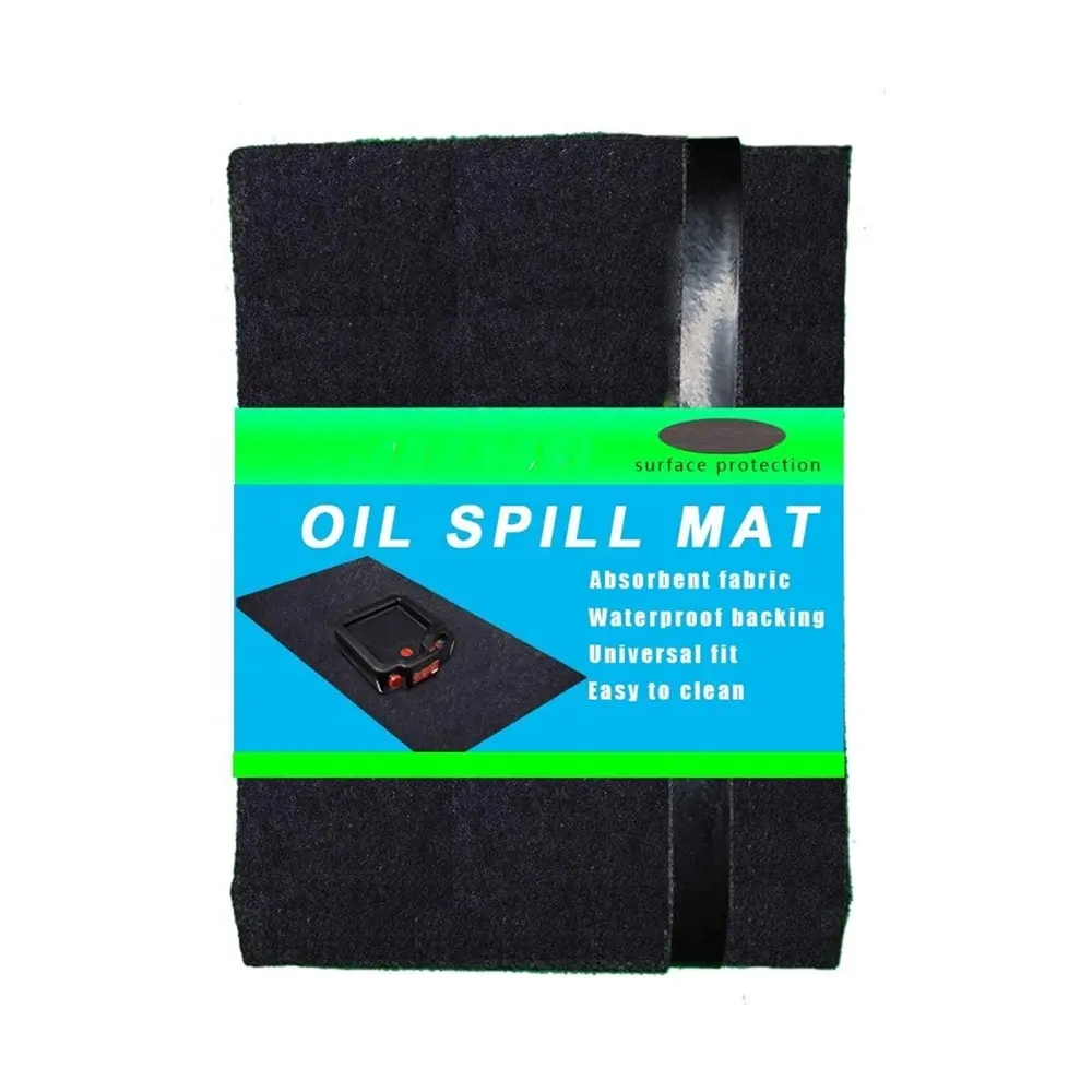 36" x 60" Large Reusable Absorbent Felt Oil Spill Mat with Anti-Slip and Waterproof Backing for Protecting Garage Floor Surface