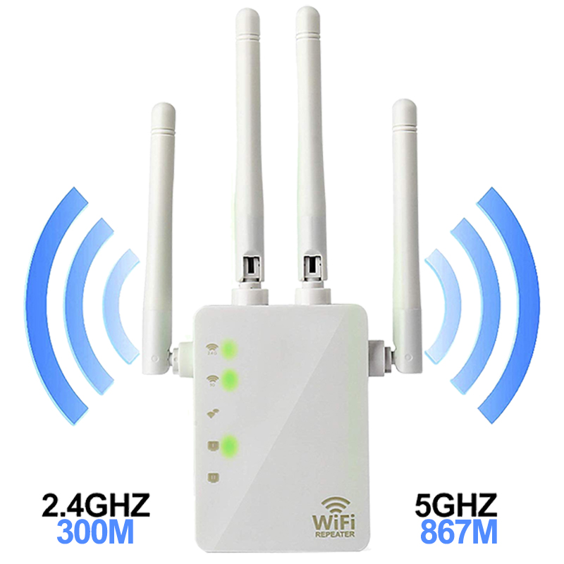 Беспроводной Wi-Fi ретранслятор 1200 Мбит/с, двухдиапазонный усилитель сигнала