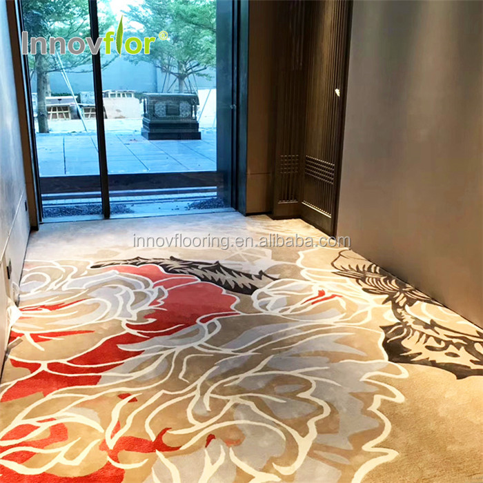 Artificial Nylon Printed Machine Hotel Simple Pattern Modern Commercial Wool Hand Made Carpet Rugs For Hotel Lobby Banquet Hall