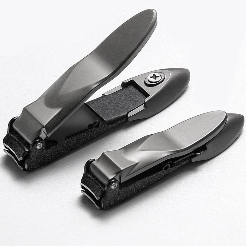 Professional Nail Clipper with Catcher No Splash Ultra Sharp Finger Manicure Tools Nail Cutter with File for Men Thick Nail