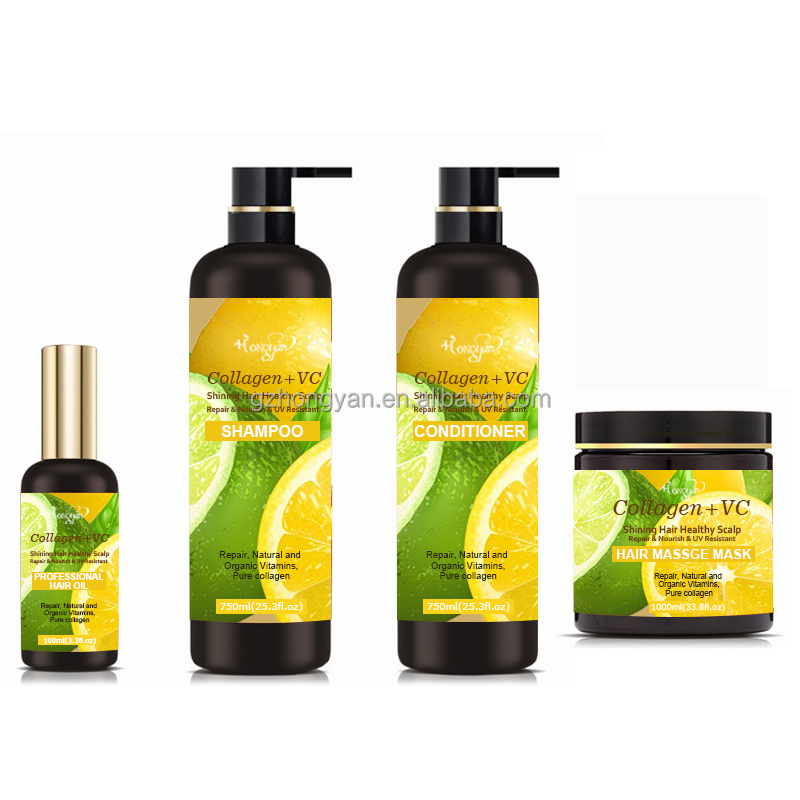 Natural Fruit Orange Vtamin VC Collgen Shea Moisture Shampoo And conditioner Set For Curly Hair Shampoo