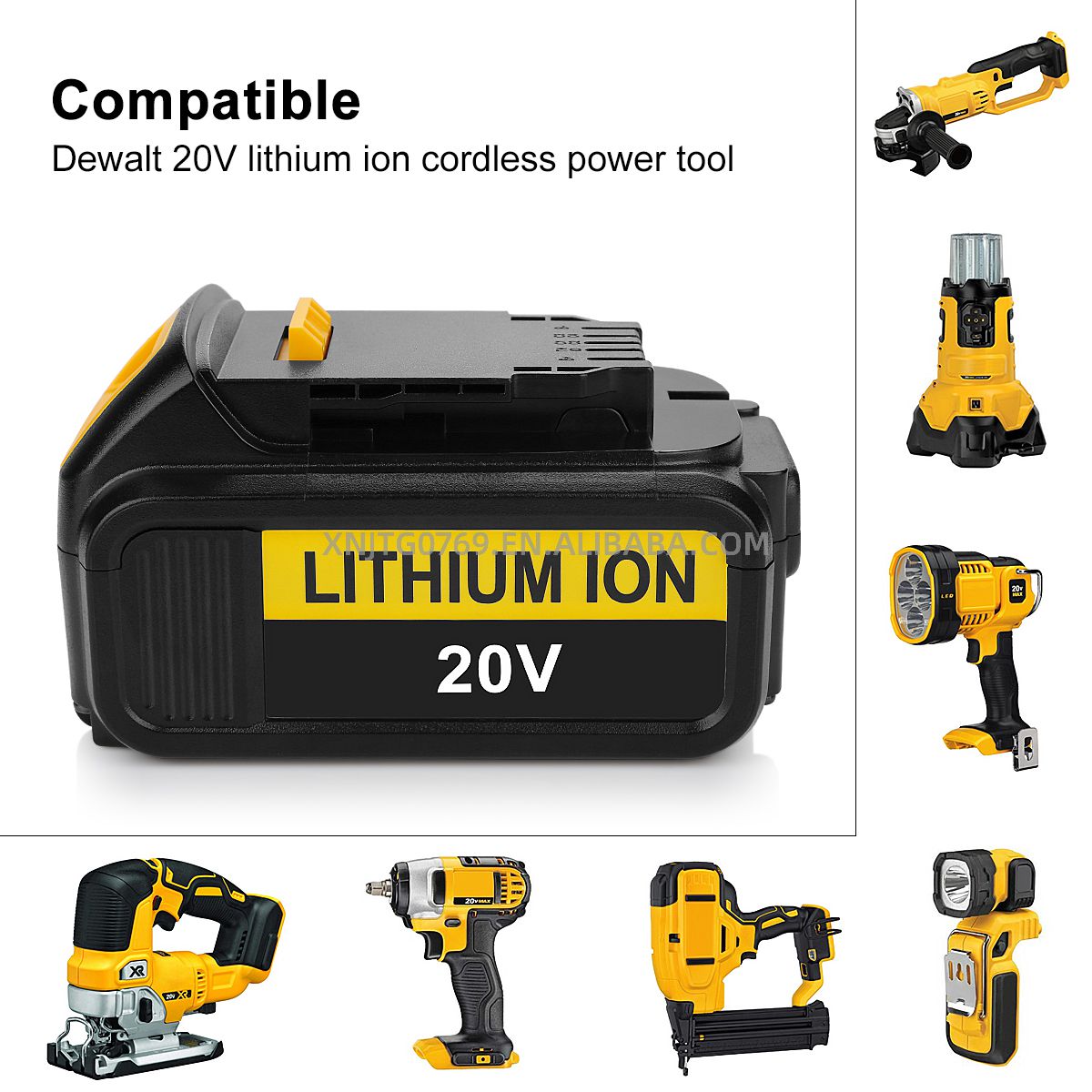 Лидер продаж, 20 в, 4000 мАч, замена мощности для инструмента Dewalt, литий-ионная батарея, беспроводные детали, батарея для дрели DCB200 DCB201