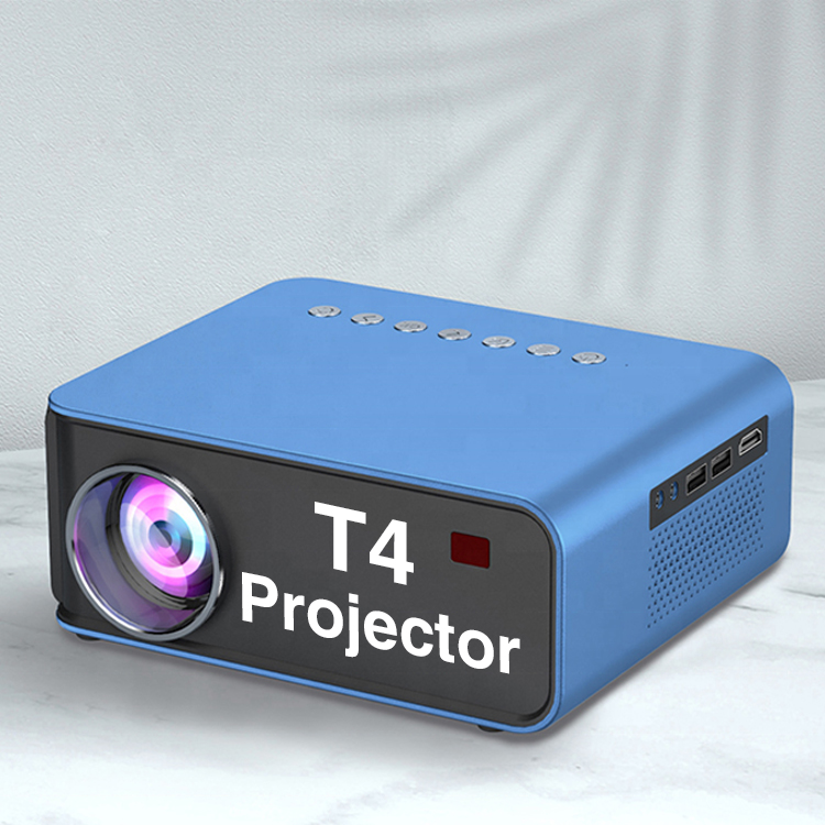 Оптовая продажа, портативный мини-проектор T4, домашний кинотеатр, разрешение 1080P, Wi-Fi, беспроводной проектор с дистанционным управлением
