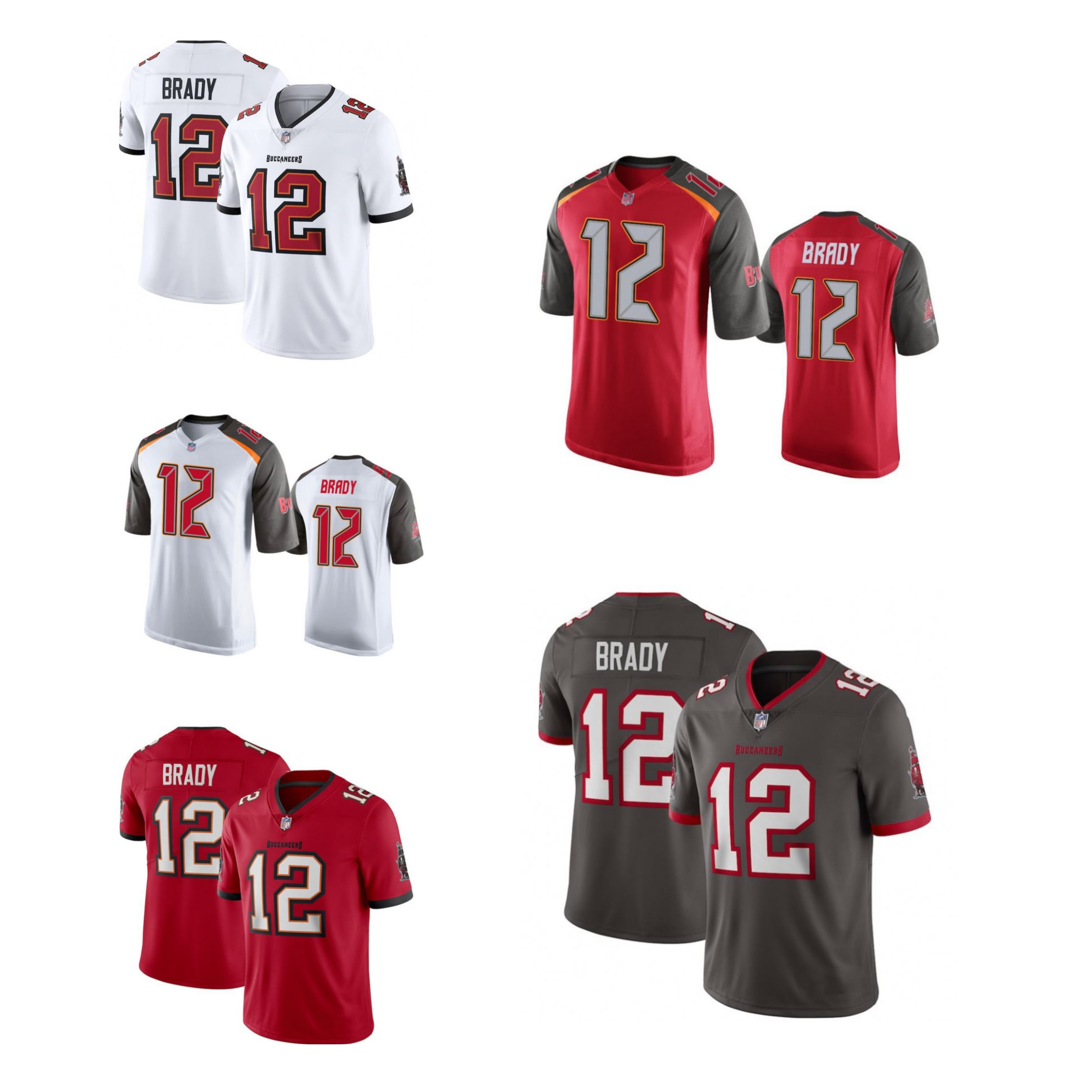 Изготовленные на заказ футболки для американского футбола Buccaneers #12 Tom Brady