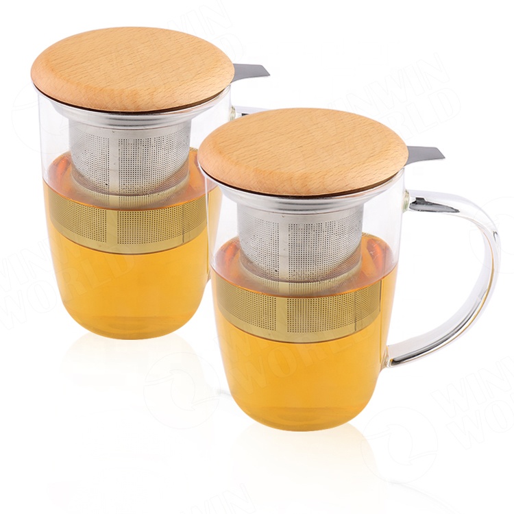 Tea Cup with Filter and Lid Brewing Strainer for Loose Leaf Tea Diffuser mug