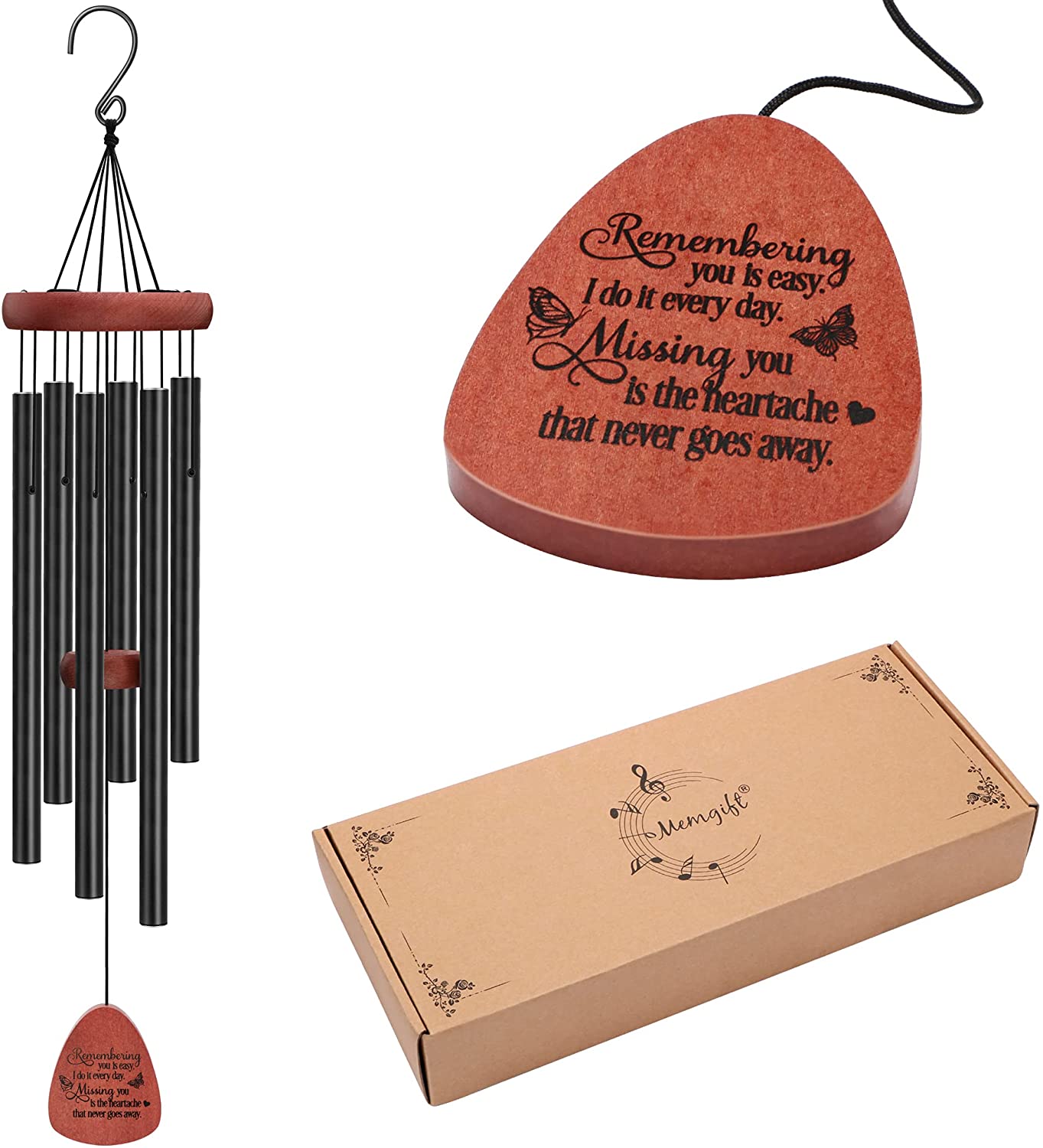 Joycuff Wholesale Hot Selling Outdoors Wind Chime Wooden Metal Memorial Wind Chimes Outdoor Indoor for Loved Ones