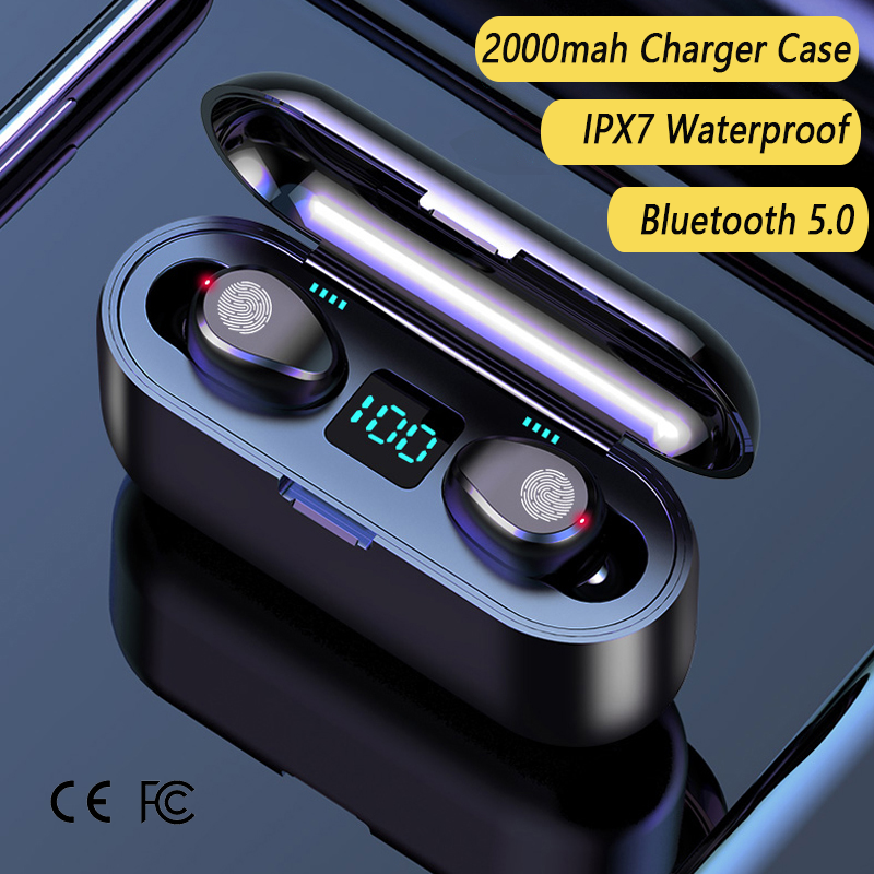 Бесплатная доставка 1 образец OK CE FCC 2000mAh IPX7 водонепроницаемые сенсорные Bluetooth наушники беспроводные шумоподавляющие наушники