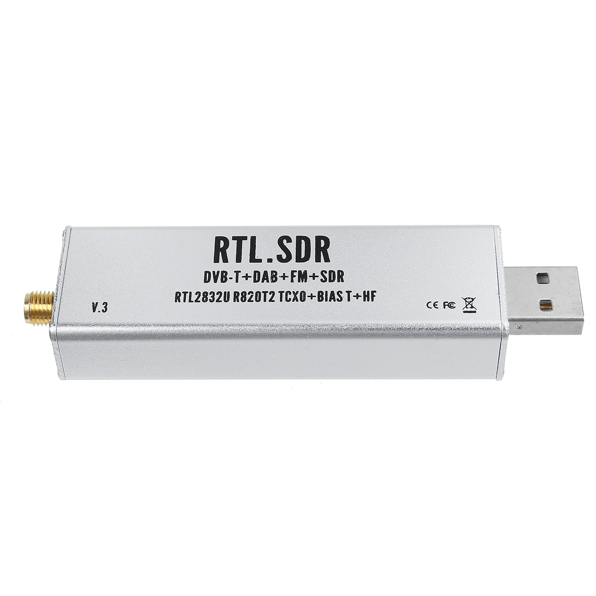 0,1 МГц-1,7 ГГц TCXO SDR приемник R820t2 USB RTL-SDR ключ с 0.5ppm TCXO SMA mjzsee A300U тестер