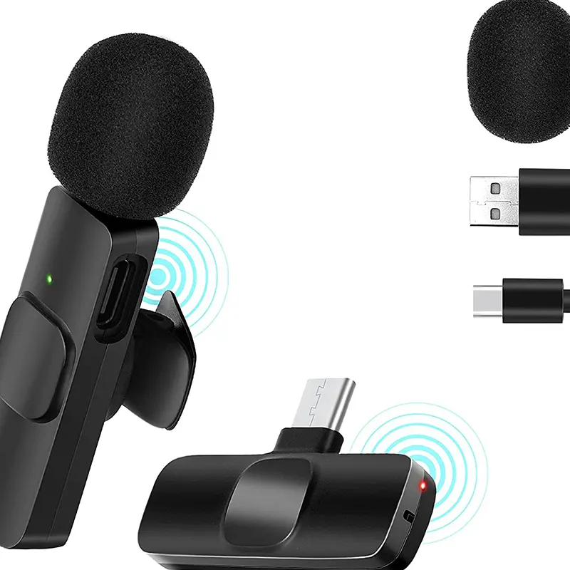 New Style Dropshipping Live Streaming Vlog Clip On Tool Smartphone Wireless Lavalier Microphone - Buy Lavalier Microphone with