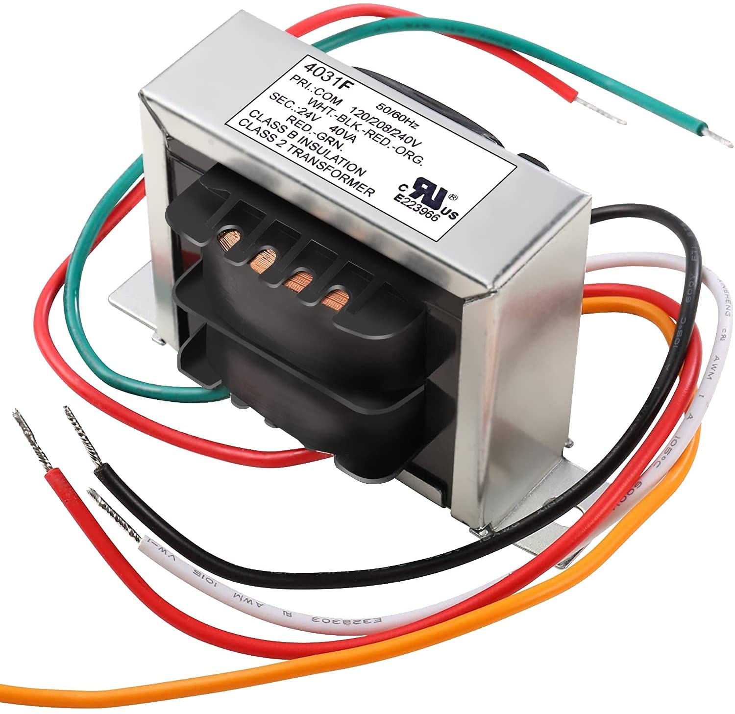 Class 2 Control Transformer Foot Mount 40VA Primary Voltage 120, 208, 240V Secondary 24V