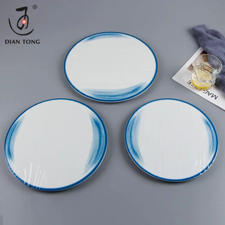 Wholesale 10.5/11.5/12.5 inch flat 100% melamine dinner plates round melamine dish melamine plate for restaurant