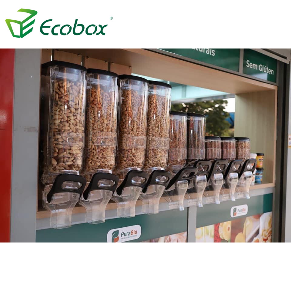 Ecobox заводской поставщик, Гравитационный ящик, оптовая продажа, орехи, зерна, конфеты, органический Сладкий диспенсер для продуктов для супермаркета
