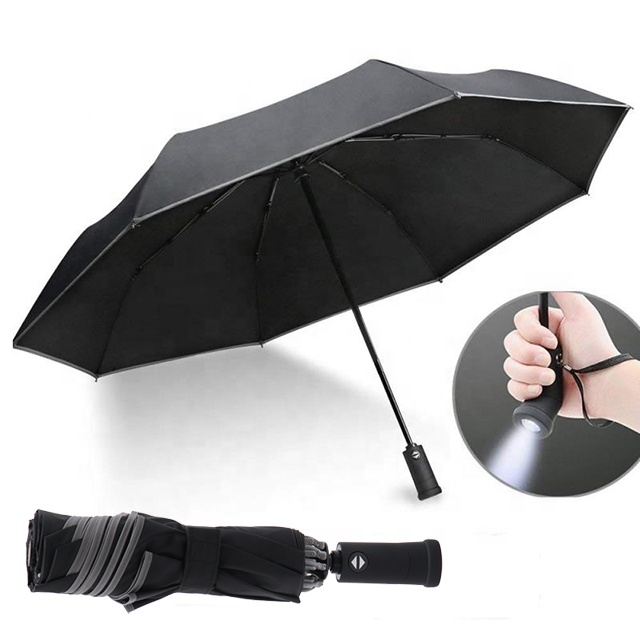 New and innovative fully automatic opening and closing umbrella  reflective edge folding reverse inverted umbrella