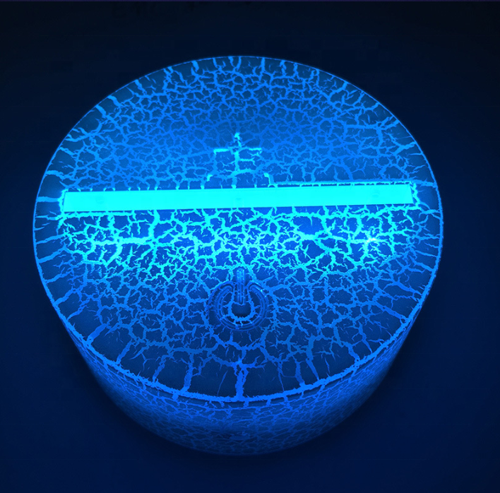 Touch управление 7 цветов пользовательские ice crackle роспись ABS led база для 3d иллюзия акриловые ночник