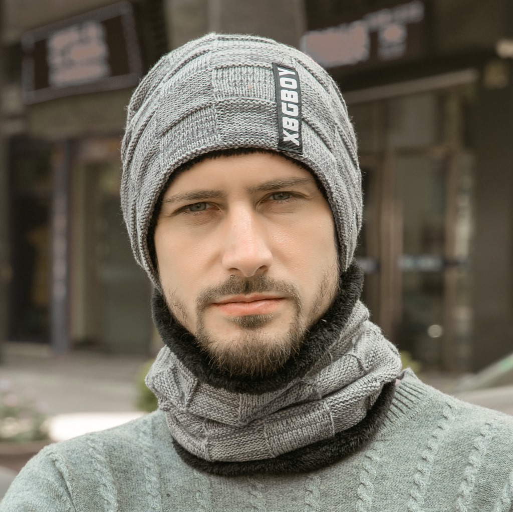 Классическая зимняя шапка, шарф, бархатная мягкая шерстяная вязаная шапка, повседневная уличная спортивная пушистая теплая шапка для мужчин и детей, оптовая продажа