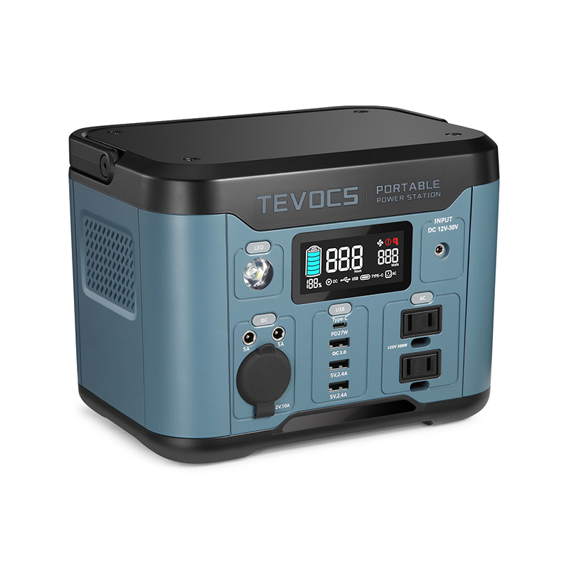 Генератор большой емкости TEVOCS Портативный 300 Вт литий-ионная портативная электростанция для устройства бытовой техники