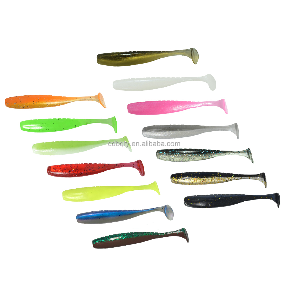 Factory best selling PVC Plastic Soft Bait 5cm 6.3cm 7cm T Tail Soft Plastic Fishing Lures Swim Bait Fishing Lures