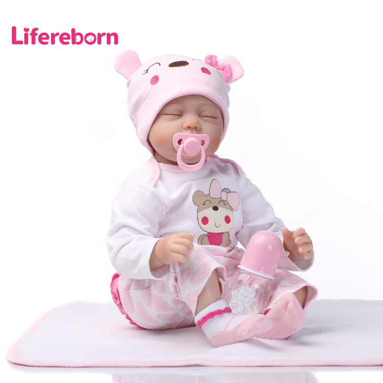 Lifereborn 55 см Реалистичная мягкая Спящая детская силиконовая кукла-младенец с закрытыми глазами