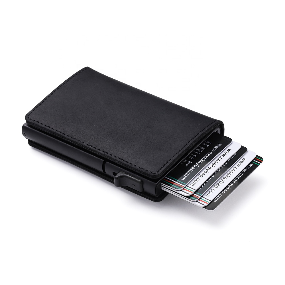 Casekey под заказ тройного сложения RFID мужской кошелек кожаный Тонкий минималистичный Airtag мужской кошелек с карманом airtag