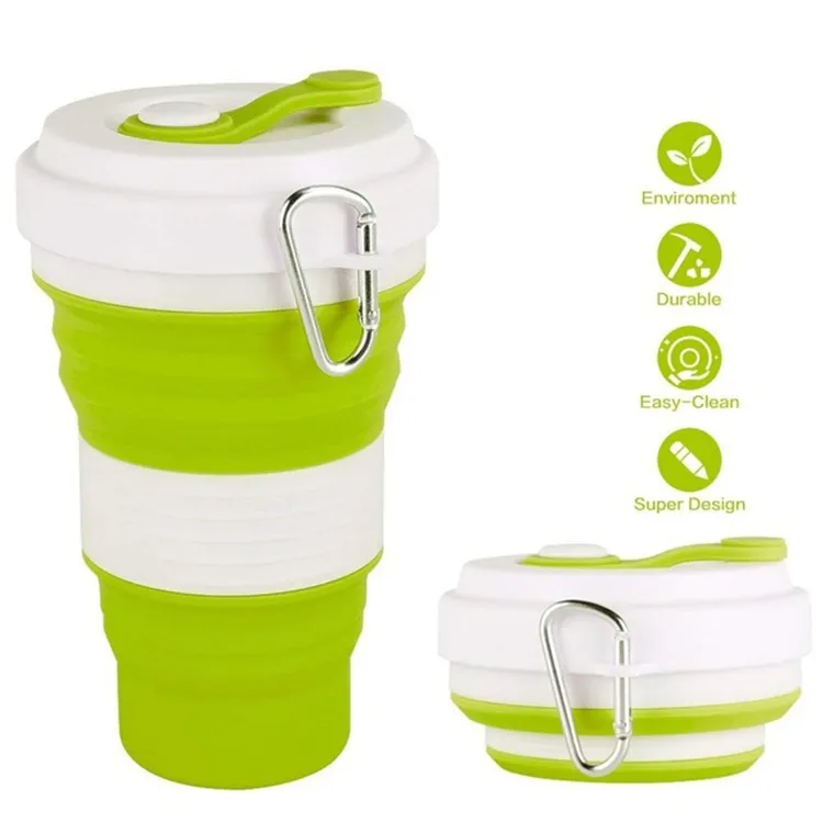 Reusable 550ml Silicone Travel Folding Collapsible Coffee Cup