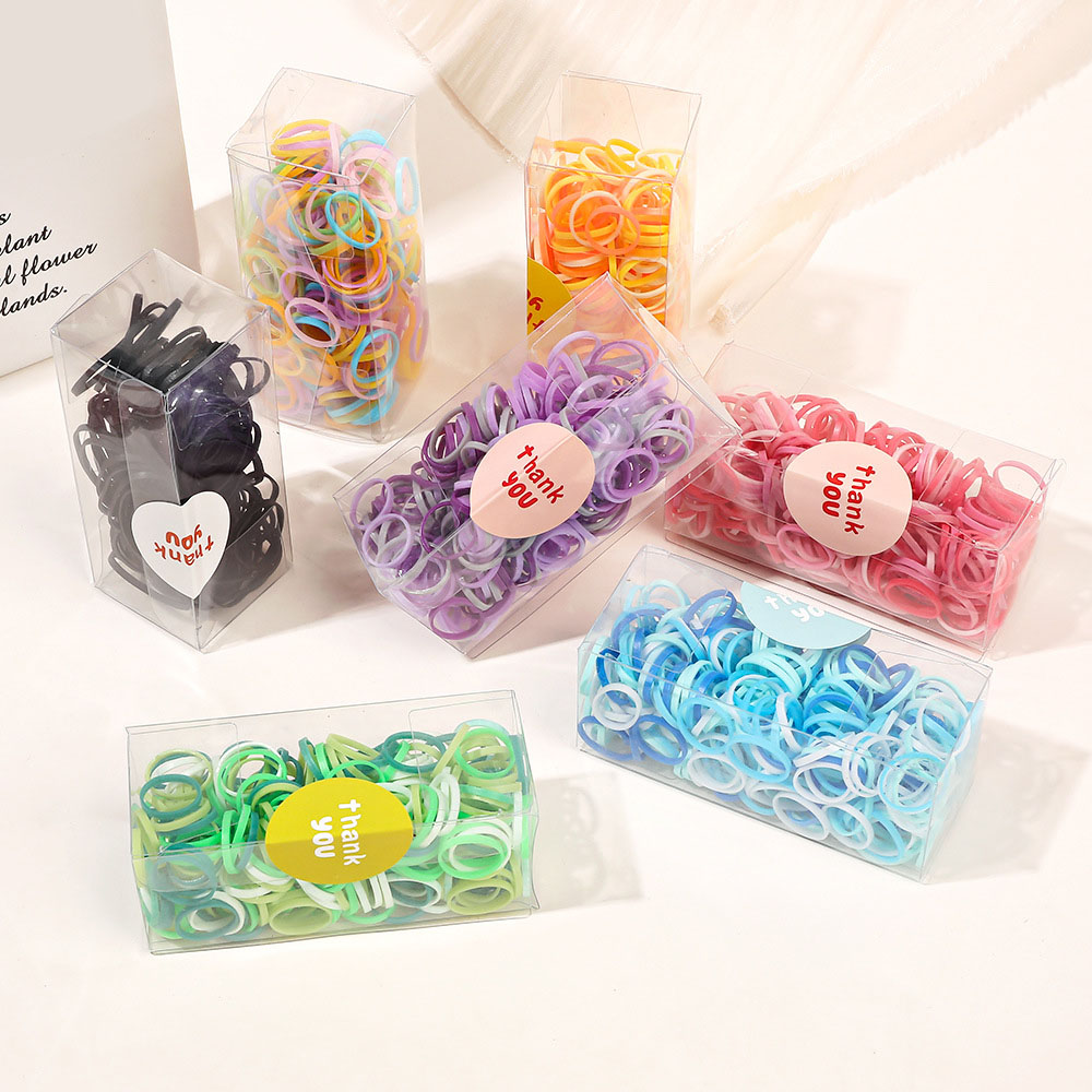 300pcs/box Color rubber band cute children's disposable braid hairband wholesale daily hair accessories for children