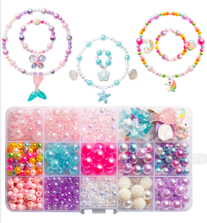 400Pcs+ Creativity Beading Kits Art Craft Bead Jewelry Making Kit for Kids