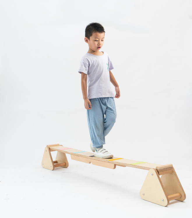 Wooden exercise balance children curved wood bent board educational sense seesaw balance board
