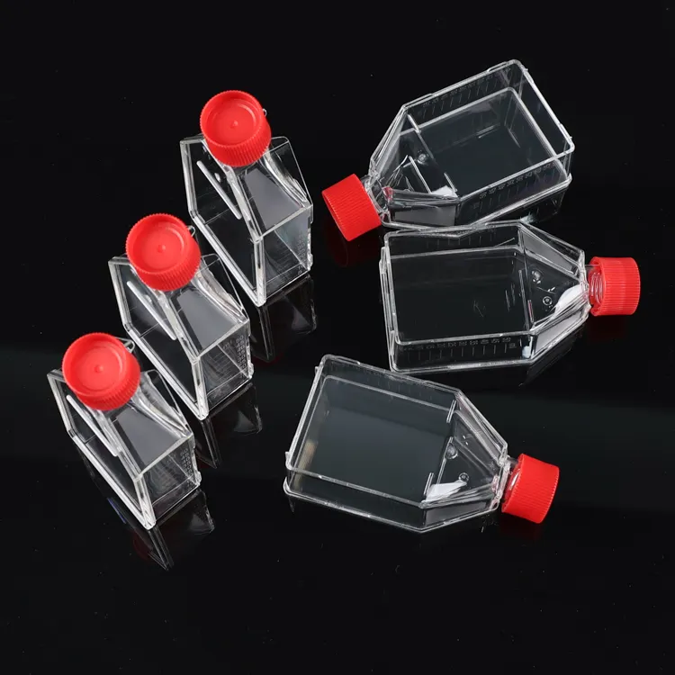 Chemical 25ml 50ml 250ml 600ml Laboratory Volumetric Plastic Cell Tissue Culture Bottle Flasks Of Good Use