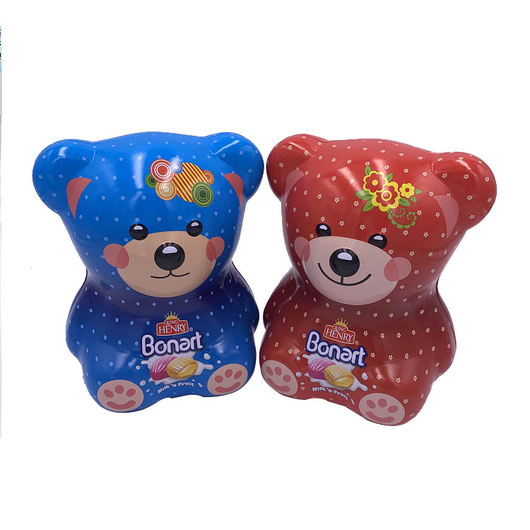 Жестяная коробка в форме медведя для конфет, печенья, шоколада, чая