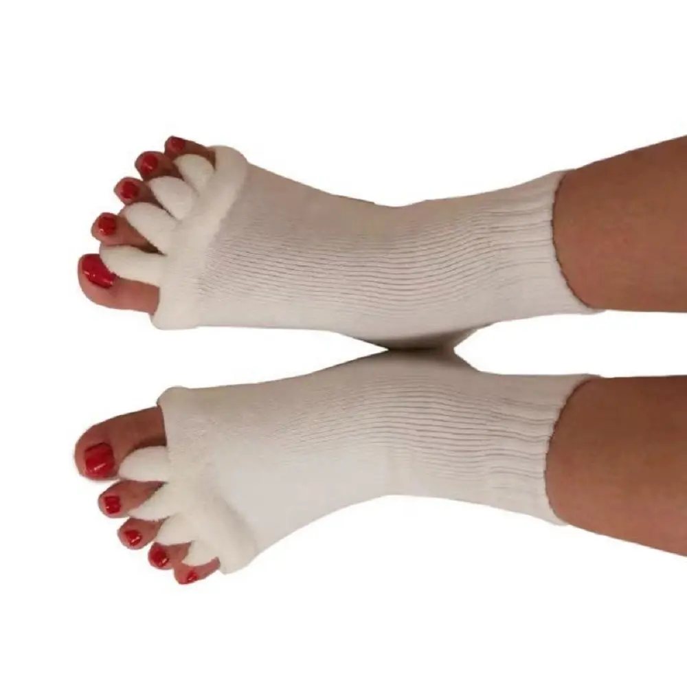 Wholesale Solid Cozy Yoga Sport Open Toe Foot Alignment Socks Women Toe Separator Socks